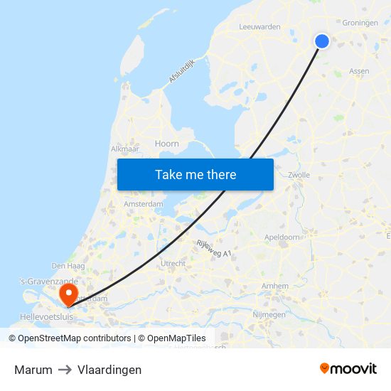 Marum to Vlaardingen map