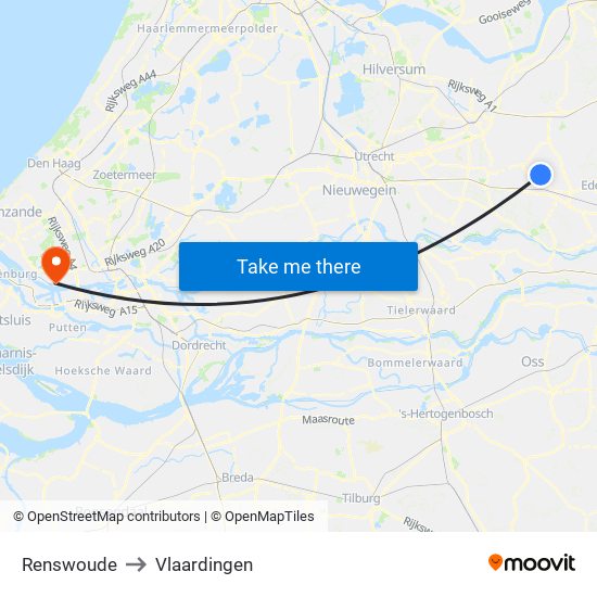 Renswoude to Vlaardingen map