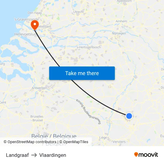 Landgraaf to Vlaardingen map