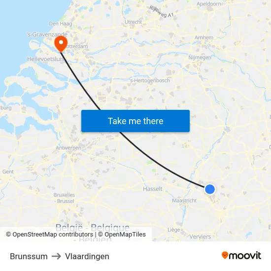 Brunssum to Vlaardingen map