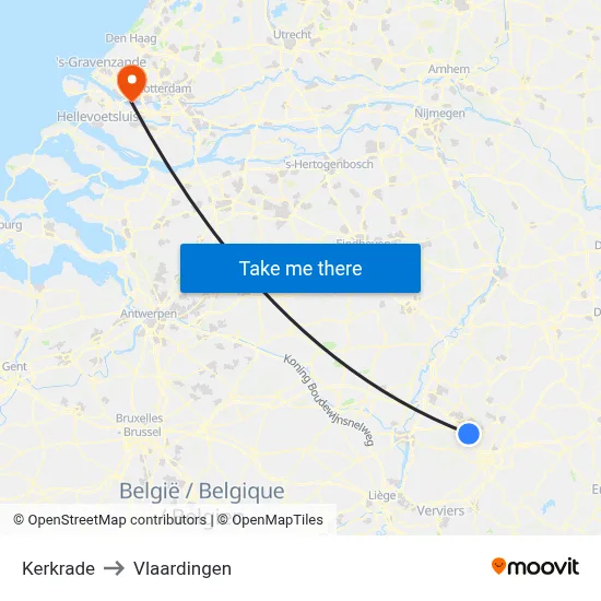 Kerkrade to Vlaardingen map