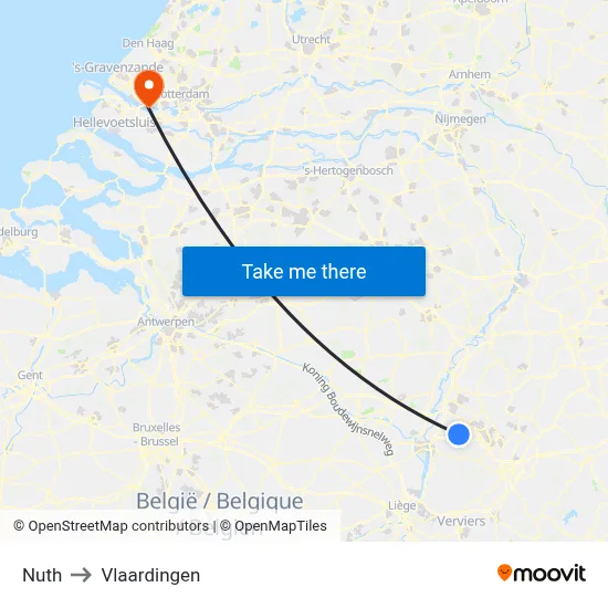 Nuth to Vlaardingen map