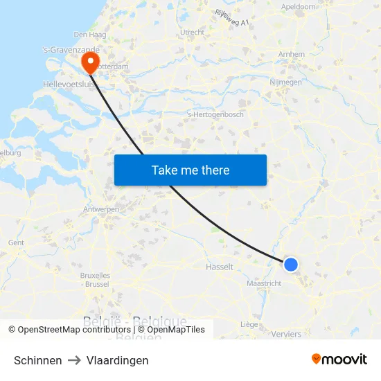 Schinnen to Vlaardingen map