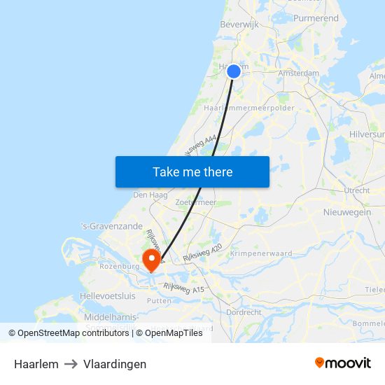 Haarlem to Vlaardingen map