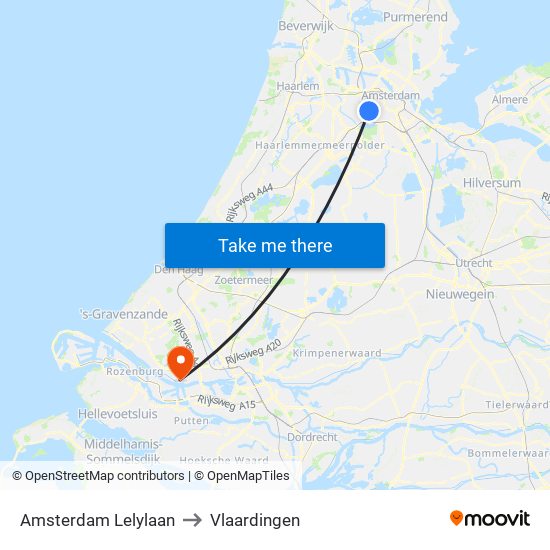 Amsterdam Lelylaan to Vlaardingen map