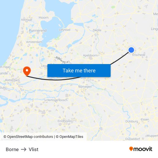 Borne to Vlist map