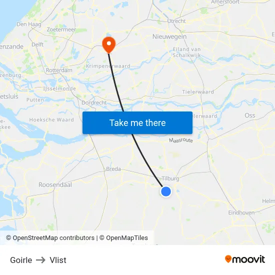 Goirle to Vlist map