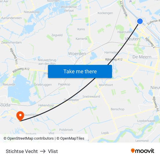 Stichtse Vecht to Vlist map