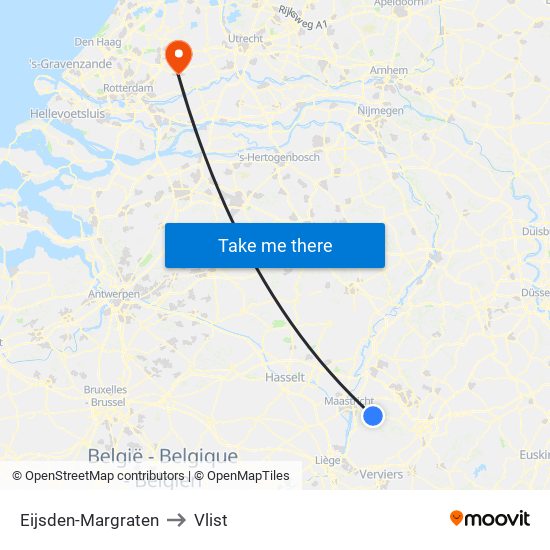 Eijsden-Margraten to Vlist map