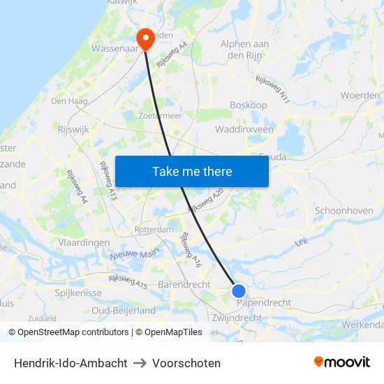 Hendrik-Ido-Ambacht to Voorschoten map