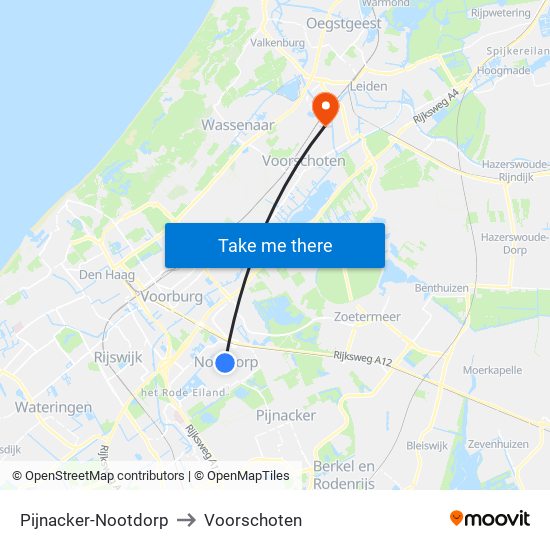 Pijnacker-Nootdorp to Voorschoten map