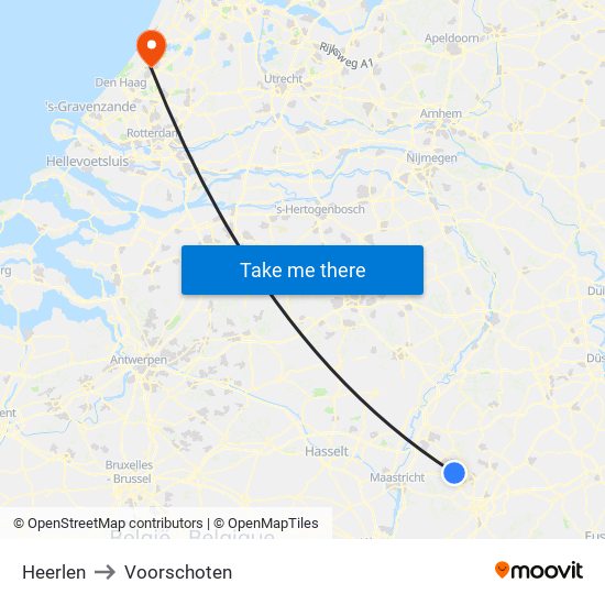 Heerlen to Voorschoten map