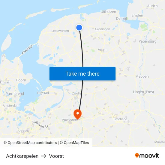 Achtkarspelen to Voorst map