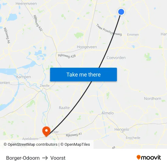 Borger-Odoorn to Voorst map