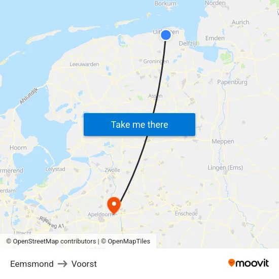 Eemsmond to Voorst map