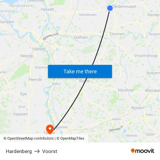 Hardenberg to Voorst map