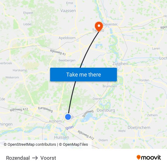 Rozendaal to Voorst map