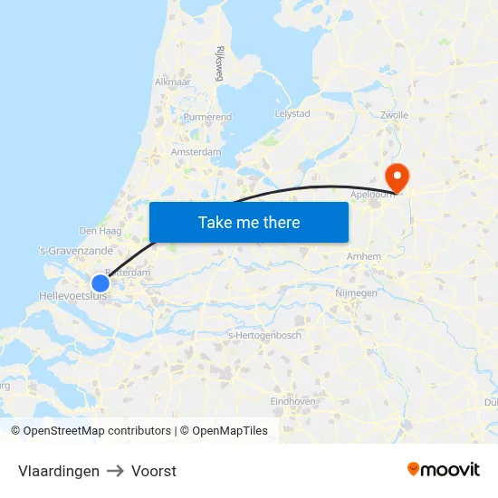 Vlaardingen to Voorst map