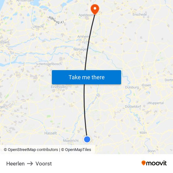 Heerlen to Voorst map