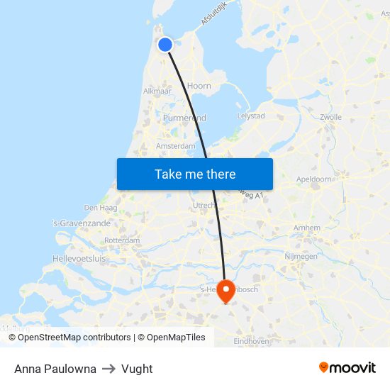 Anna Paulowna to Vught map