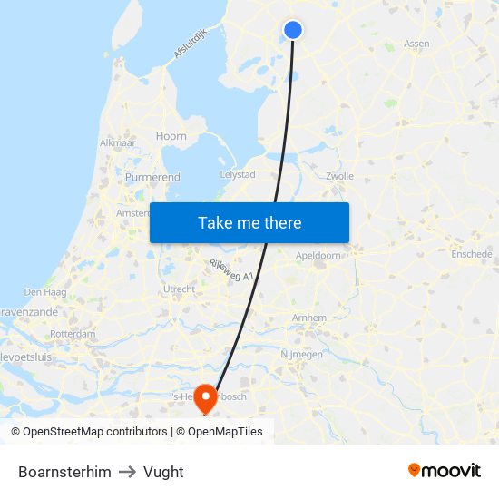 Boarnsterhim to Vught map