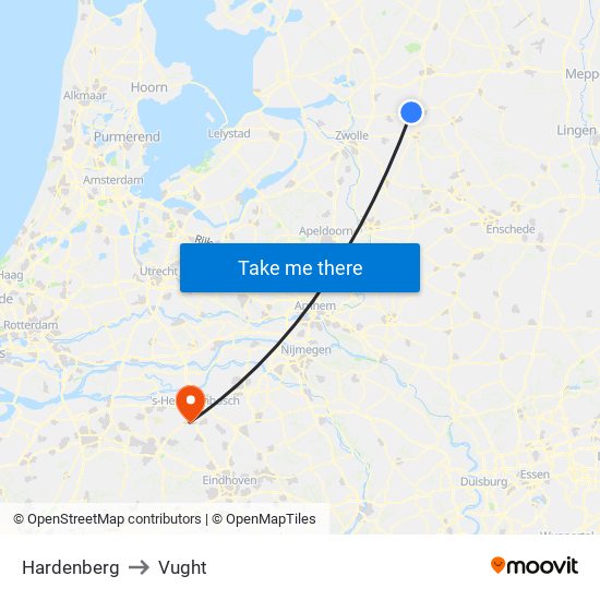 Hardenberg to Vught map