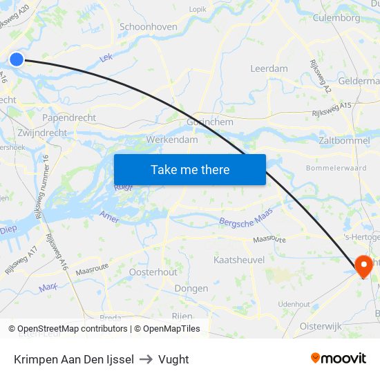 Krimpen Aan Den Ijssel to Vught map