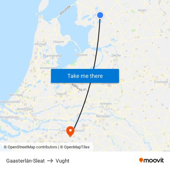 Gaasterlân-Sleat to Vught map