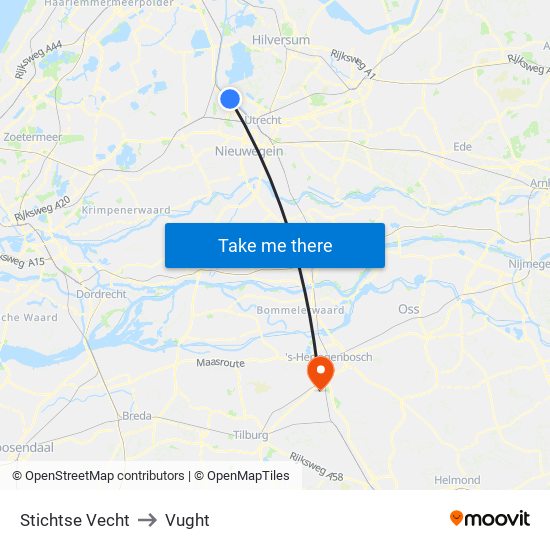 Stichtse Vecht to Vught map