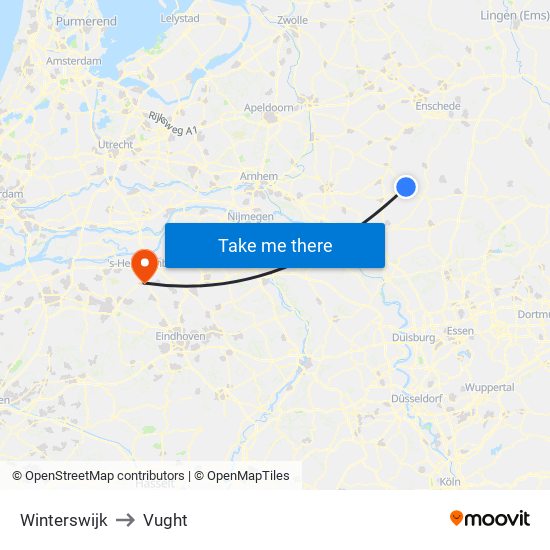 Winterswijk to Vught map
