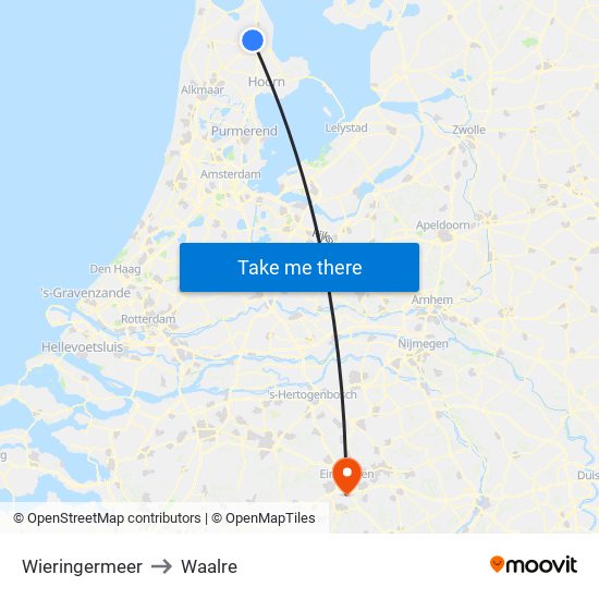 Wieringermeer to Waalre map