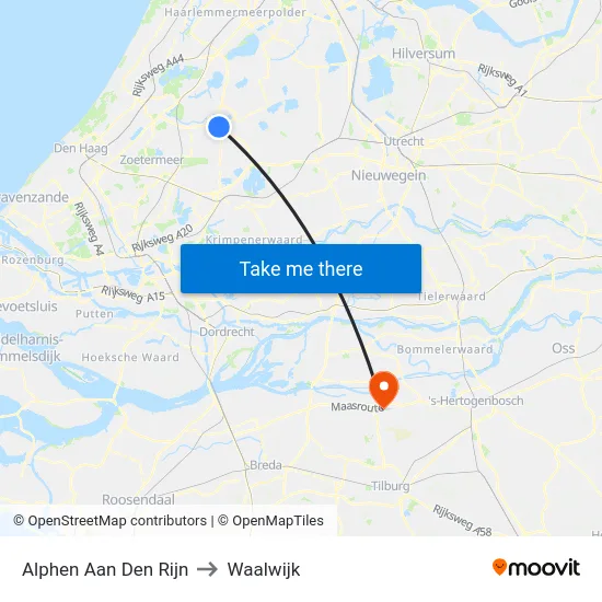 Alphen Aan Den Rijn to Waalwijk map