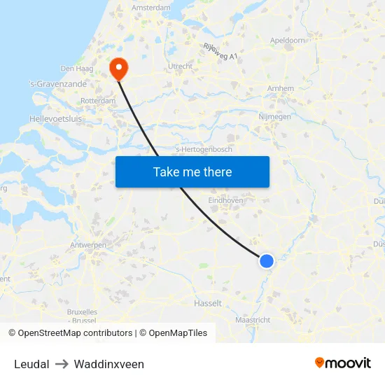 Leudal to Waddinxveen map