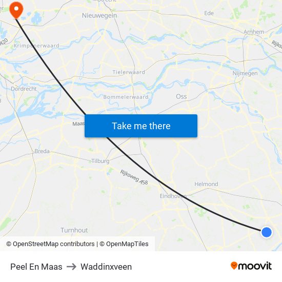 Peel En Maas to Waddinxveen map