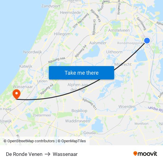 De Ronde Venen to Wassenaar map