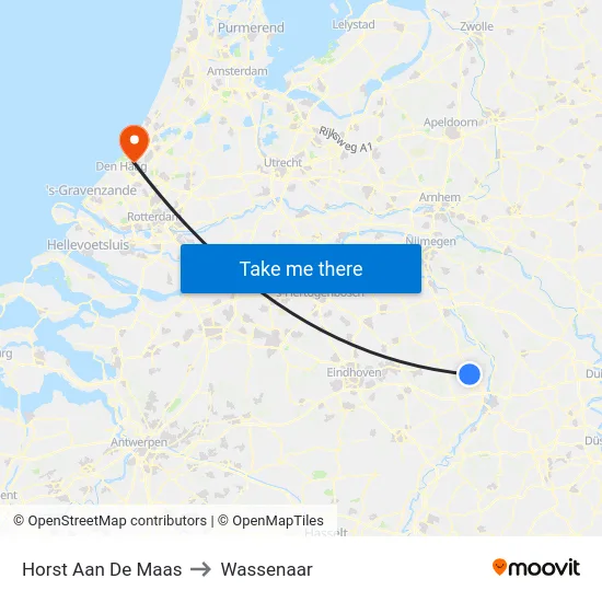 Horst Aan De Maas to Wassenaar map