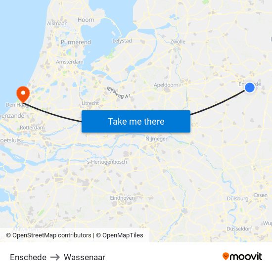 Enschede to Wassenaar map