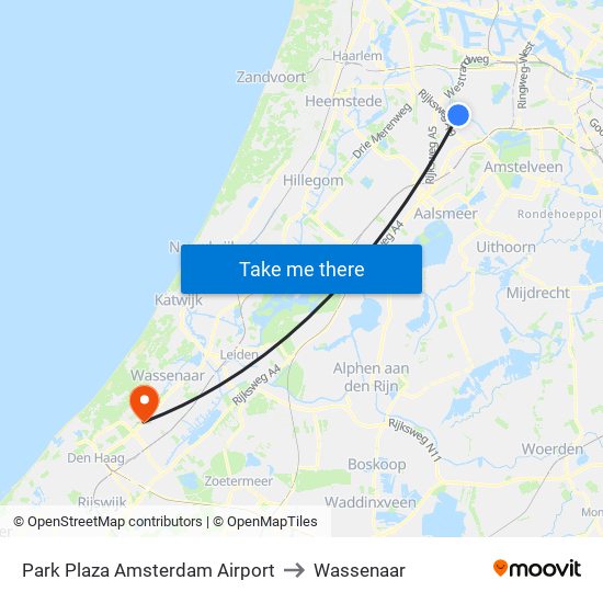 Park Plaza Amsterdam Airport to Wassenaar map