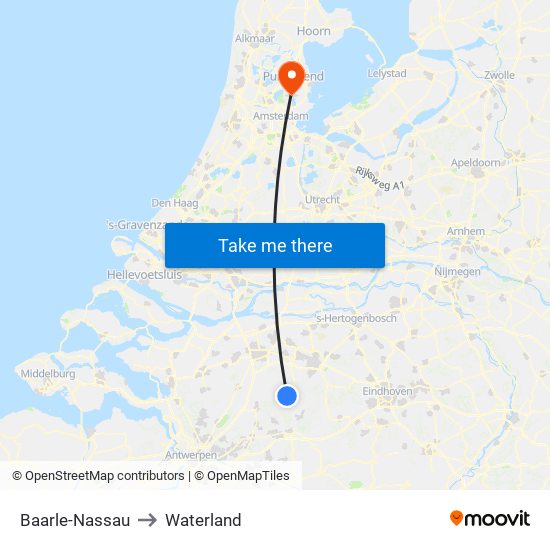 Baarle-Nassau to Waterland map