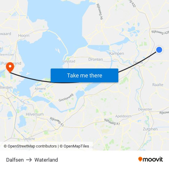 Dalfsen to Waterland map