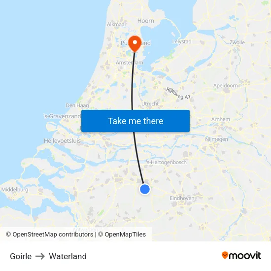Goirle to Waterland map