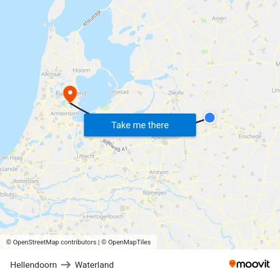 Hellendoorn to Waterland map