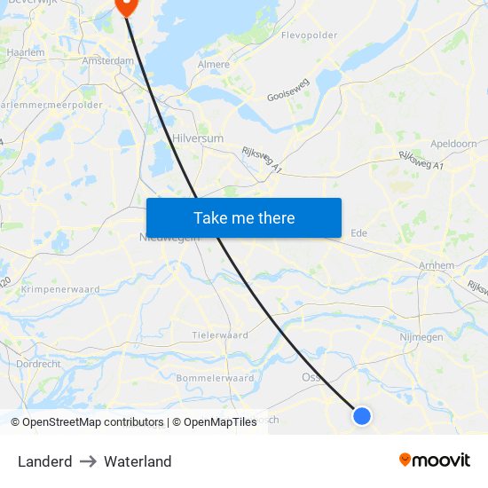 Landerd to Waterland map