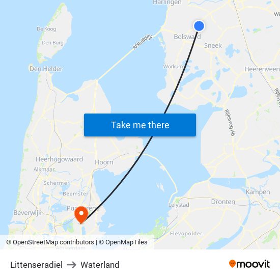 Littenseradiel to Waterland map