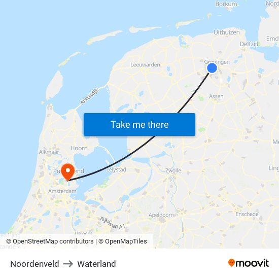 Noordenveld to Waterland map