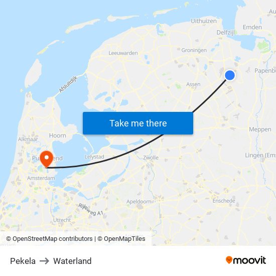 Pekela to Waterland map