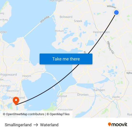 Smallingerland to Waterland map