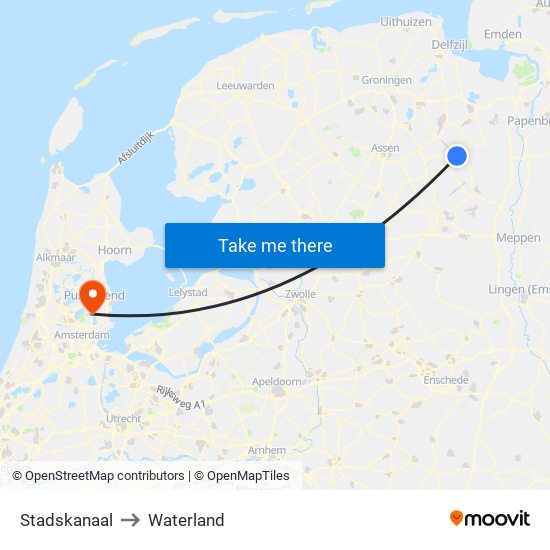 Stadskanaal to Waterland map