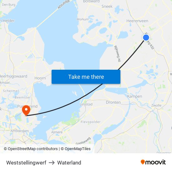 Weststellingwerf to Waterland map