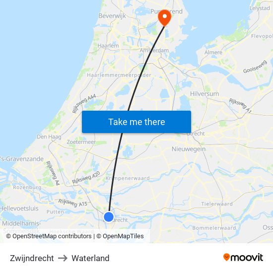 Zwijndrecht to Waterland map